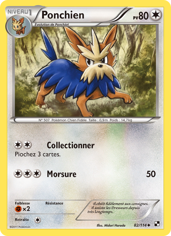 Ponchien 82 — Black & White (French Pokémon TCG card)