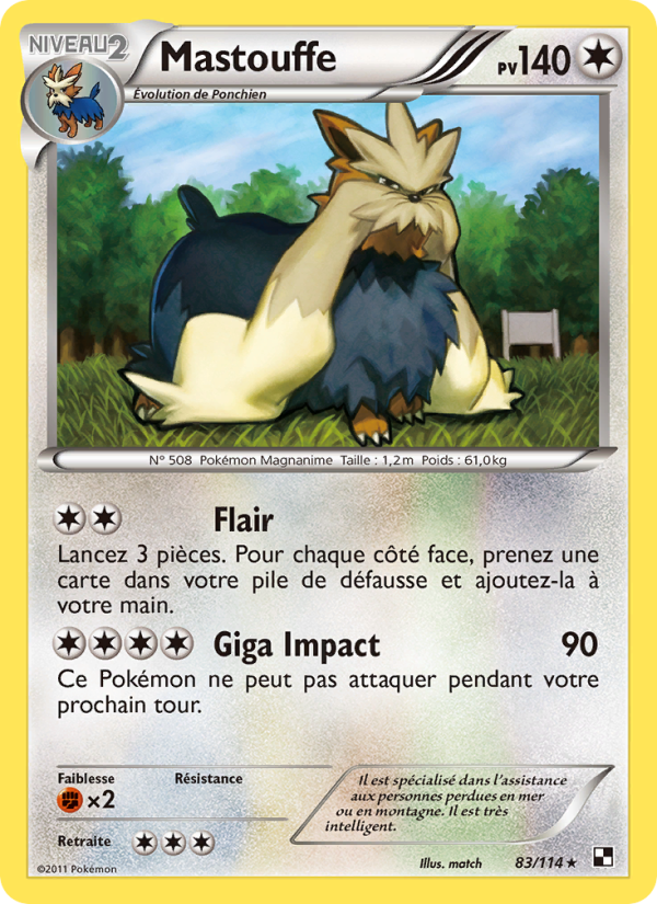 Mastouffe 83 — Black & White (French Pokémon TCG card)