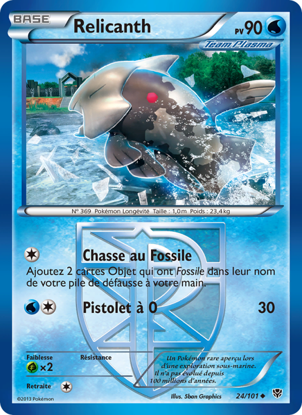 Relicanth 24 — Plasma Blast (French Pokémon TCG card)