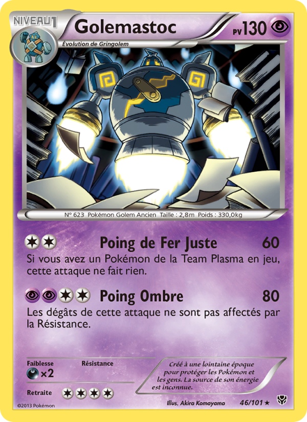 Golemastoc 46 — Plasma Blast (French Pokémon TCG card)