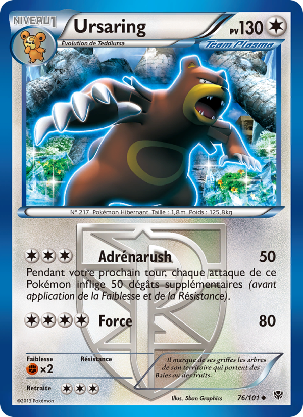 Ursaring 76 — Plasma Blast (French Pokémon TCG card)