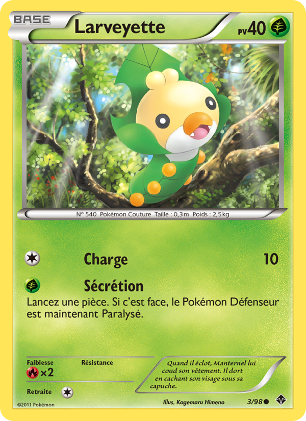 Larveyette 3 — Emerging Powers (French Pokémon TCG card)
