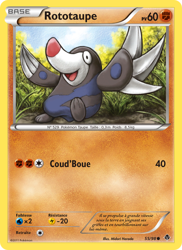 Rototaupe 55 — Emerging Powers (French Pokémon TCG card)