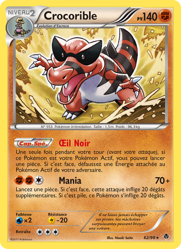 Crocorible 62 — Emerging Powers (French Pokémon TCG card)