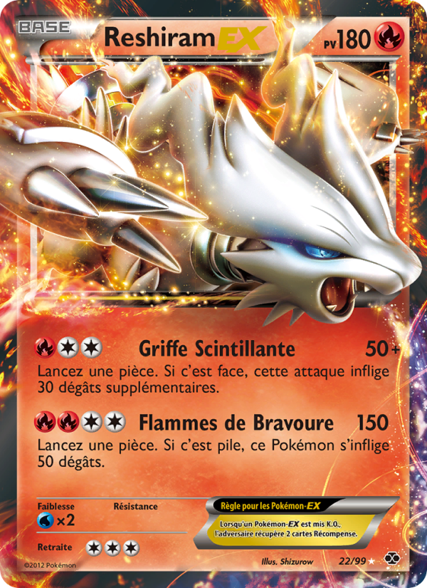 Reshiram-EX 22 — Next Destinies (French Pokémon TCG card)