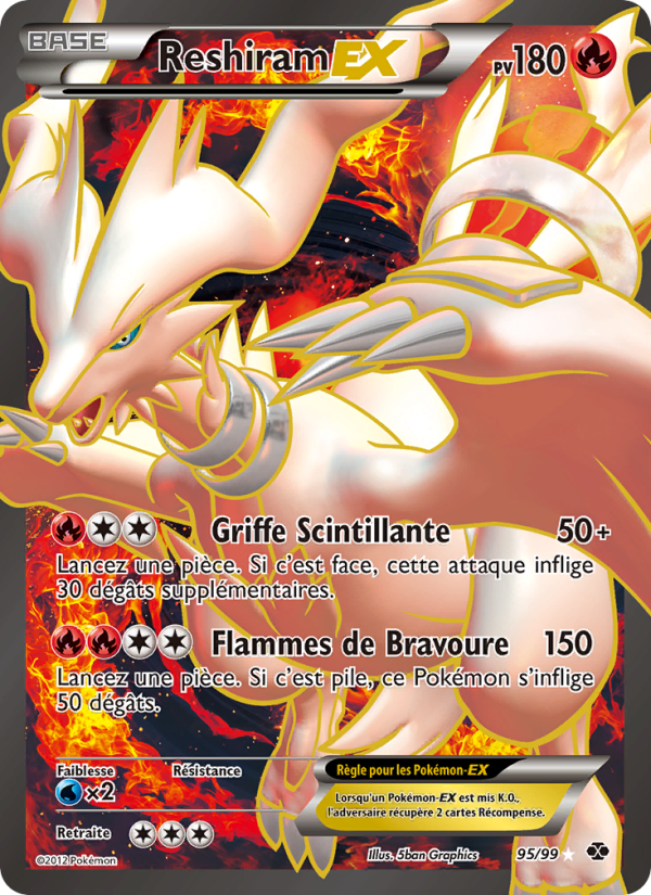 Reshiram-EX 95 — Next Destinies (French Pokémon TCG card)