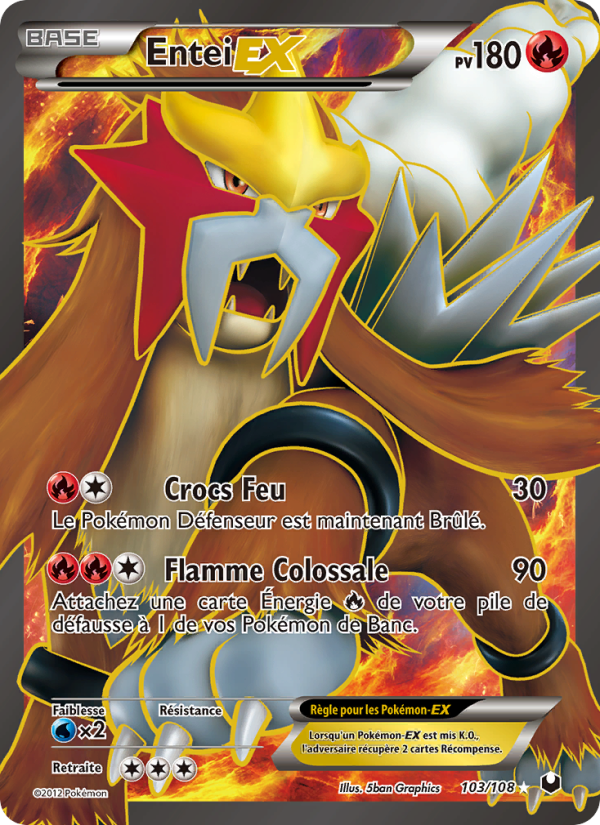 Entei-EX 103 — Dark Explorers (French Pokémon TCG card)