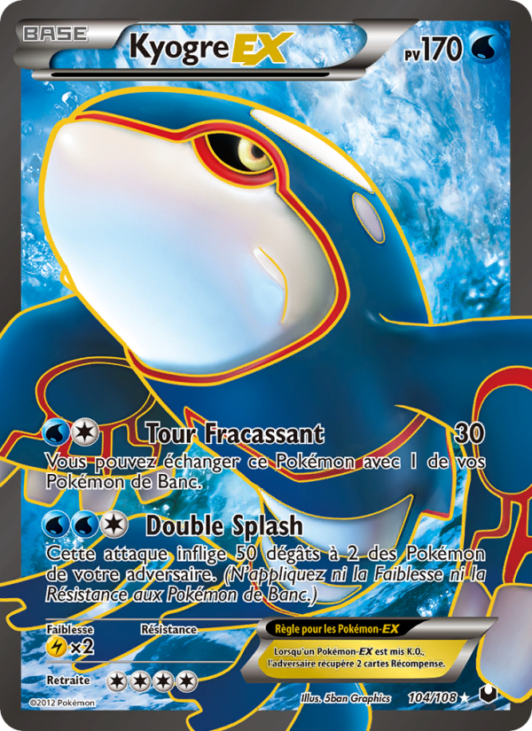 Kyogre-EX 104 — Dark Explorers (French Pokémon TCG card)