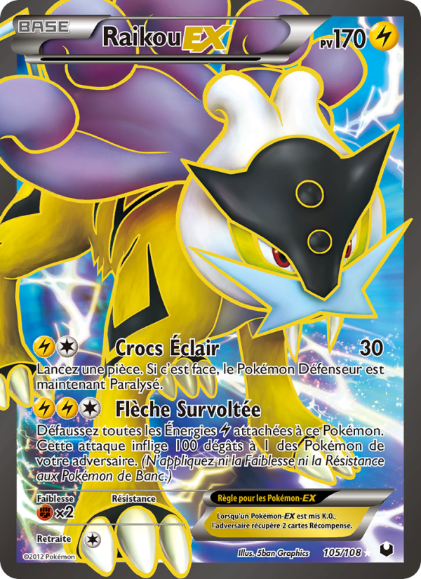 Raikou-EX 105 — Dark Explorers (French Pokémon TCG card)