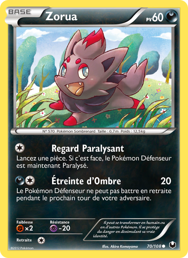 Zorua 70 — Dark Explorers (French Pokémon TCG card)