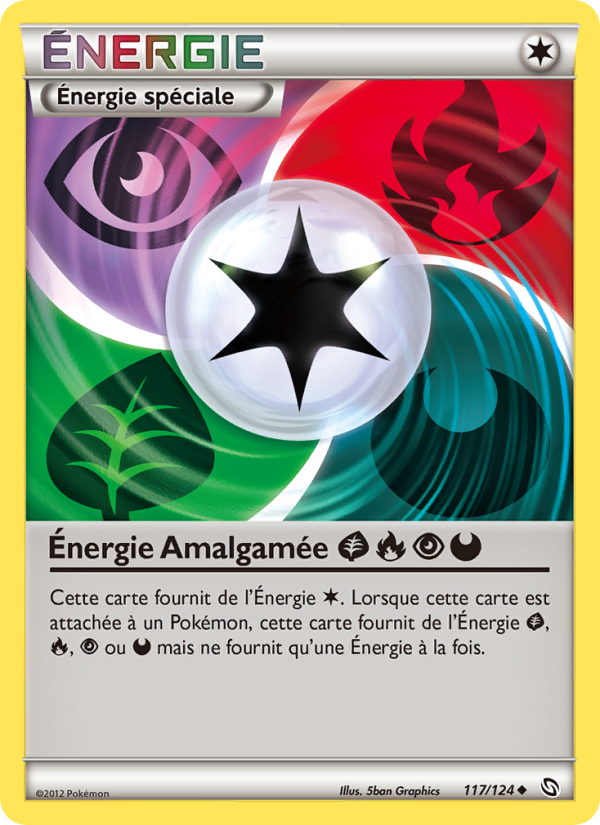 Énergie Amalgamée GrassFirePsychicDarkness 117 — Dragons Exalted (French Pokémon TCG card)