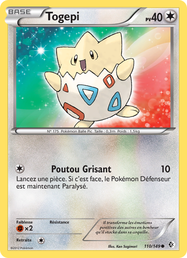 Togepi 110 — Boundaries Crossed (French Pokémon TCG card)