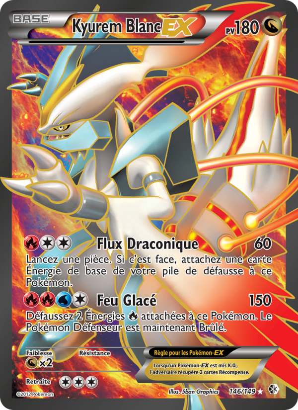 Kyurem Blanc EX 146 — Boundaries Crossed (French Pokémon TCG card)