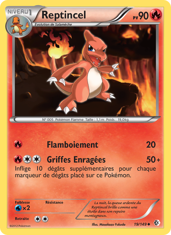 Reptincel 19 — Boundaries Crossed (French Pokémon TCG card)