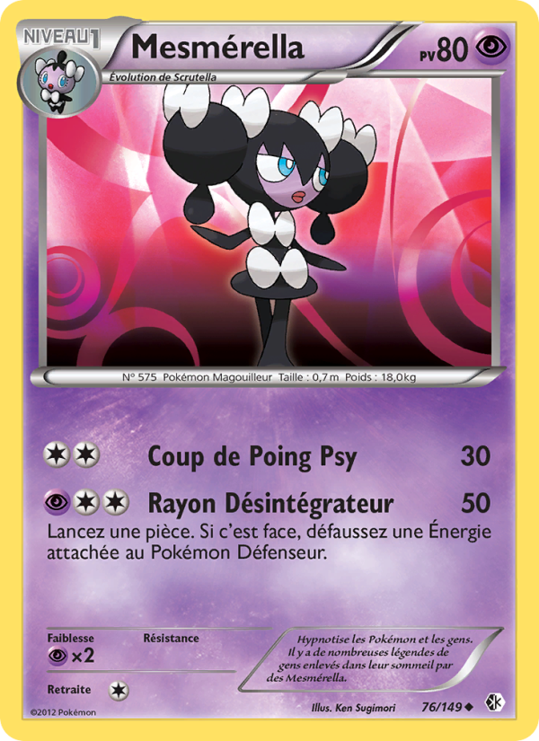 Mesmérella 76 — Boundaries Crossed (French Pokémon TCG card)