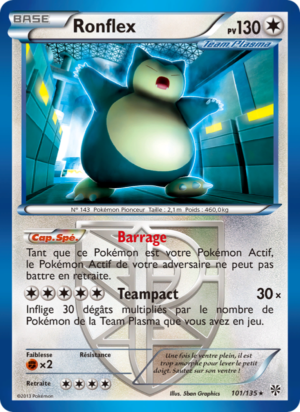 Ronflex 101 — Plasma Storm (French Pokémon TCG card)