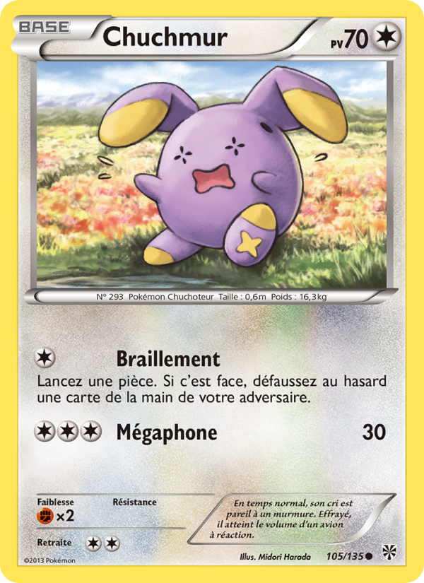 Chuchmur 105 — Plasma Storm (French Pokémon TCG card)