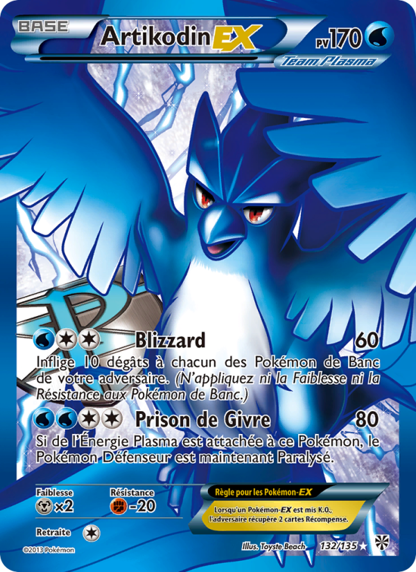 Artikodin-EX 132 — Plasma Storm (French Pokémon TCG card)
