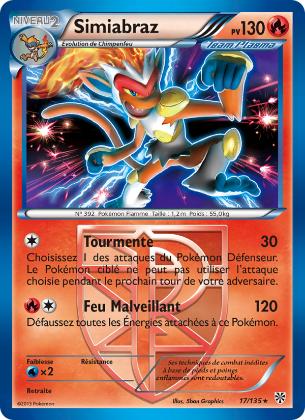 Simiabraz 17 — Plasma Storm (French Pokémon TCG card)