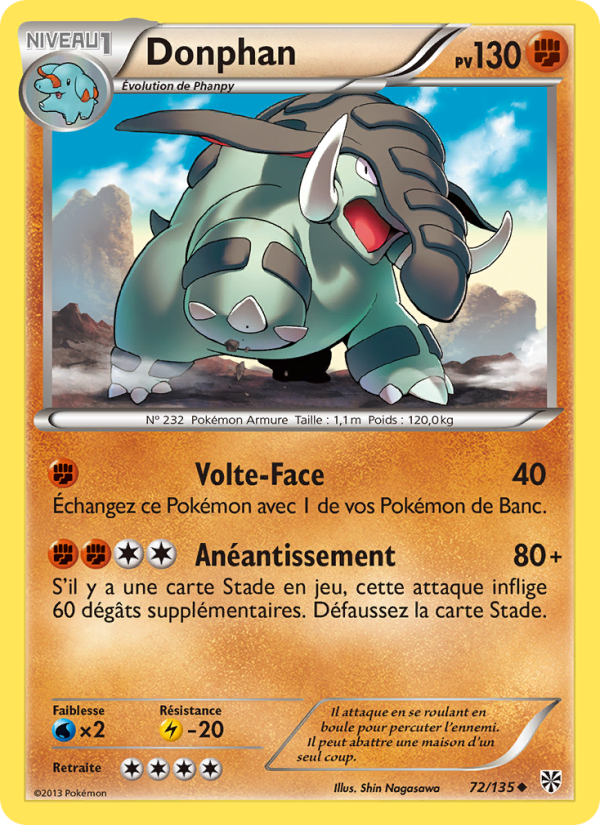 Donphan 72 — Plasma Storm (French Pokémon TCG card)