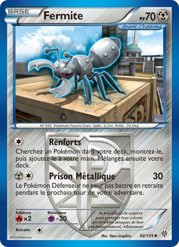 Fermite 92 — Plasma Storm (French Pokémon TCG card)