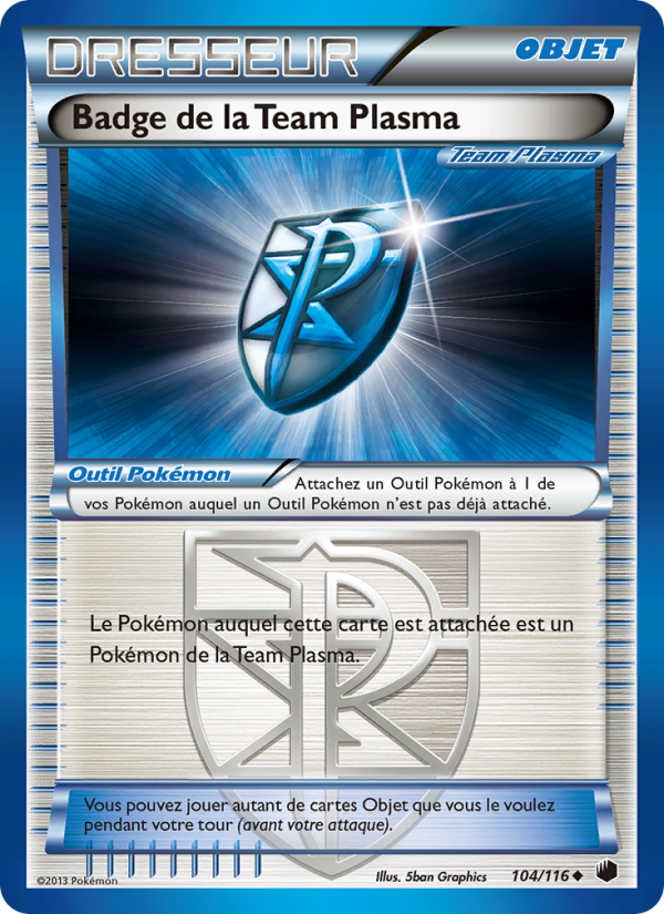 Badge de la Team Plasma 104 — Plasma Freeze (French Pokémon TCG card)