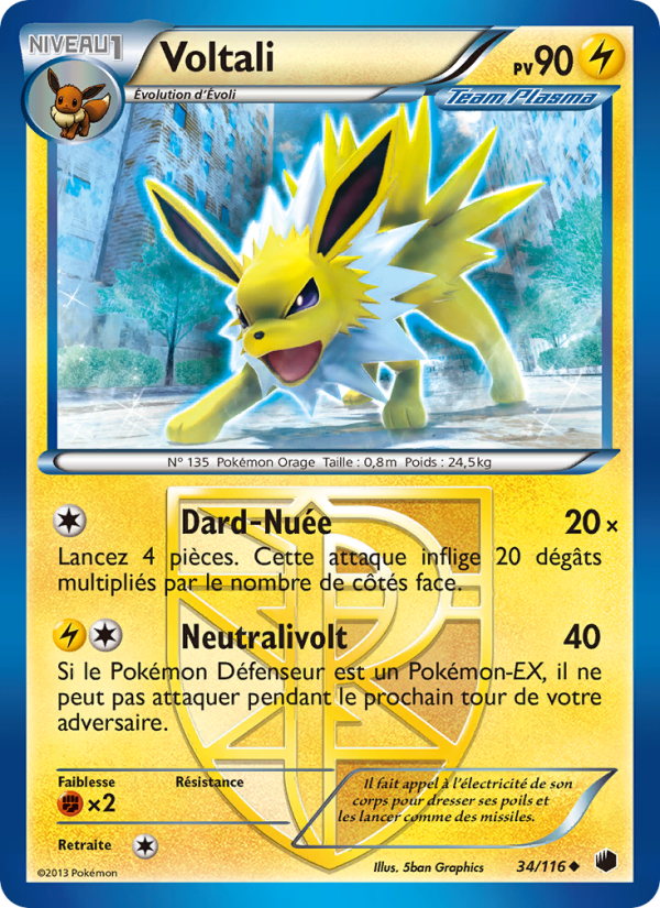 Voltali 34 — Plasma Freeze (French Pokémon TCG card)