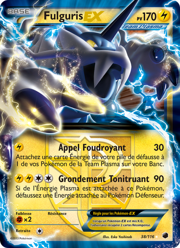 Fulguris-EX 38 — Plasma Freeze (French Pokémon TCG card)