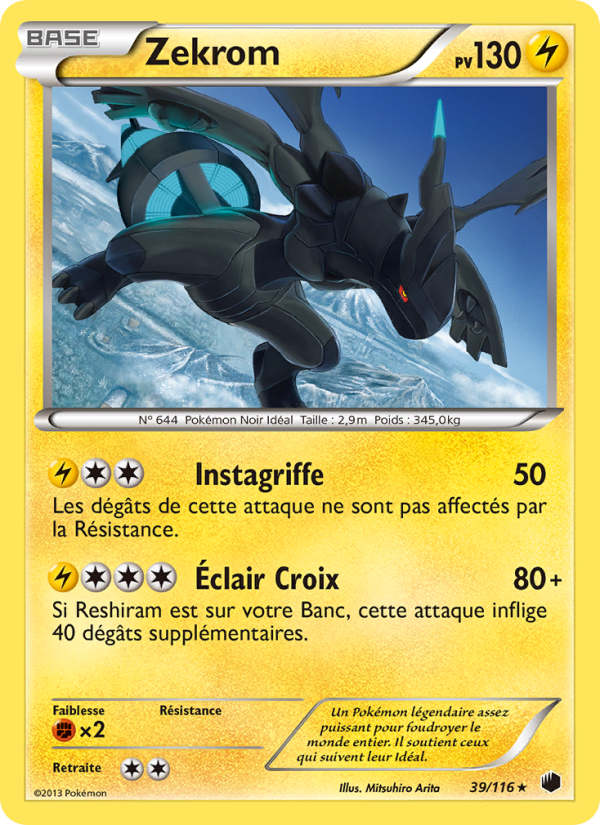 Zekrom 39 — Plasma Freeze (French Pokémon TCG card)