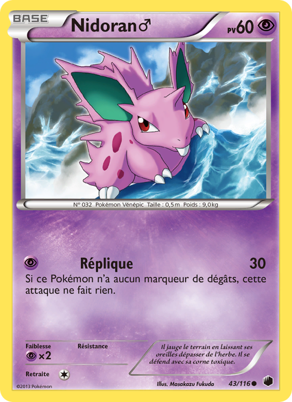 Nidoran♂ 43 — Plasma Freeze (French Pokémon TCG card)