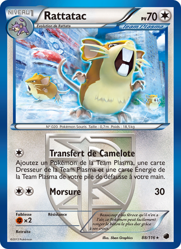 Rattatac 88 — Plasma Freeze (French Pokémon TCG card)