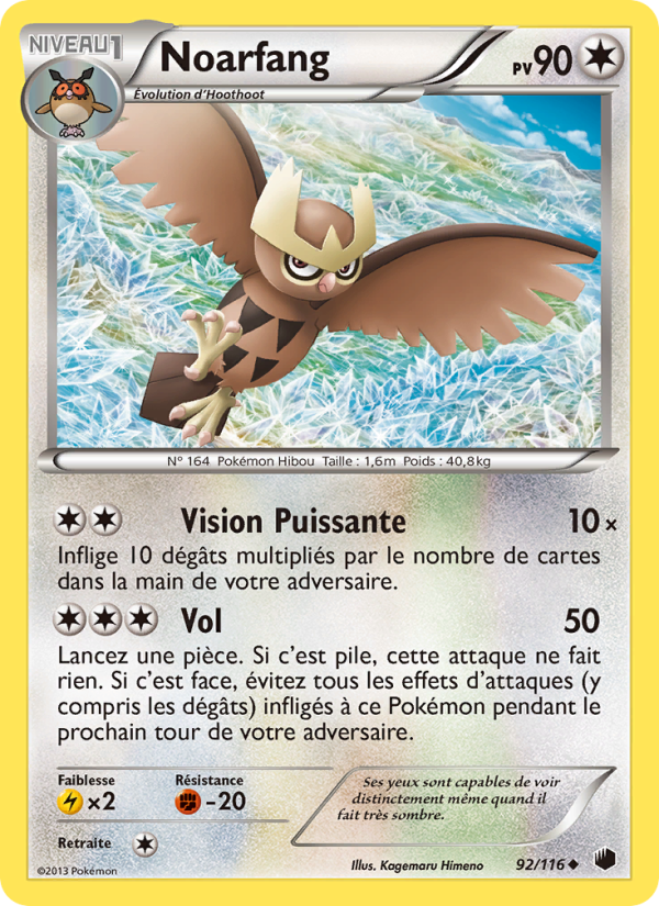 Noarfang 92 — Plasma Freeze (French Pokémon TCG card)