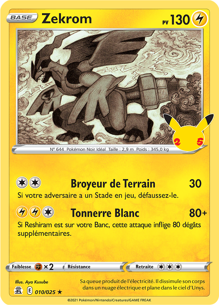Zekrom 10/50 — Celebrations (French Pokémon TCG card)