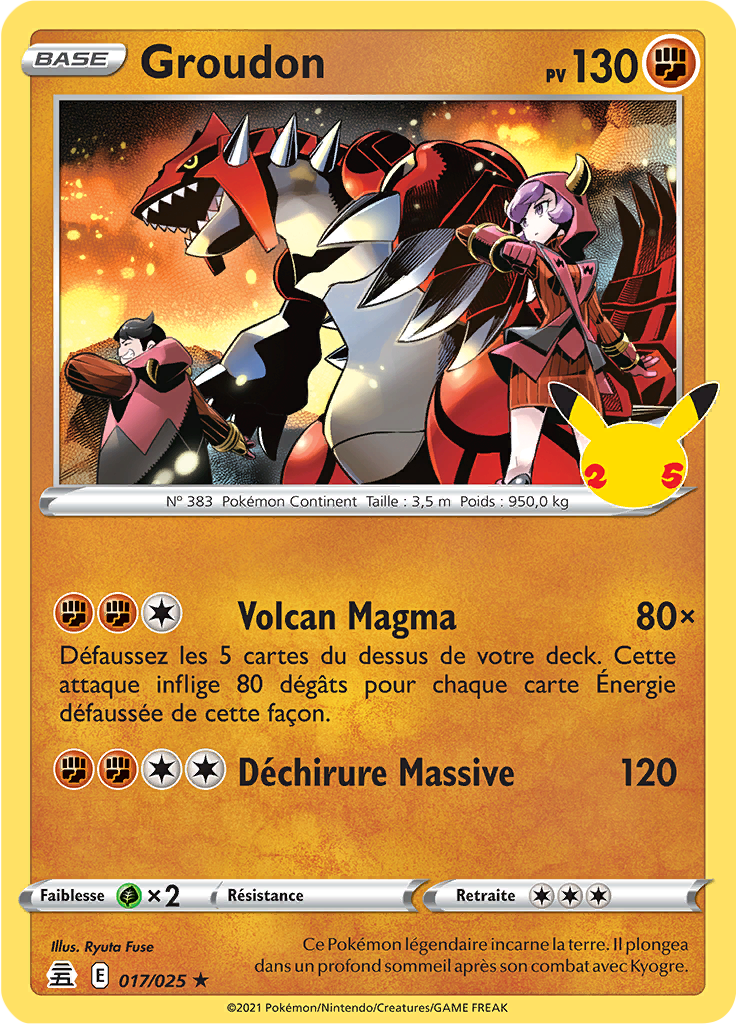 Groudon 17/50 — Celebrations (French Pokémon TCG card)