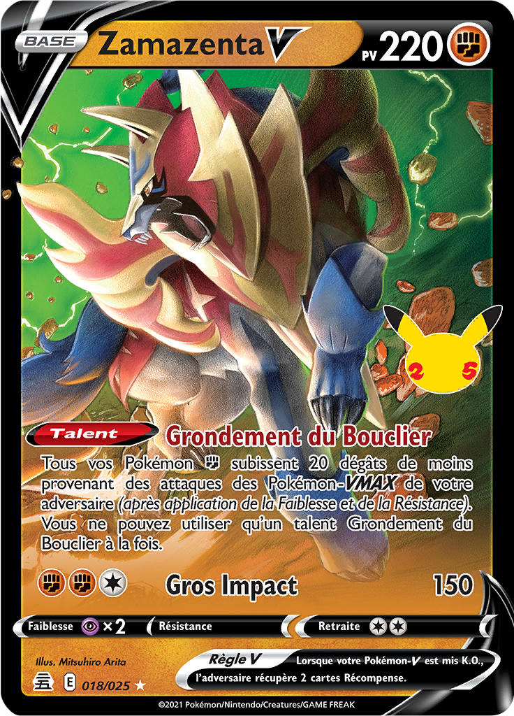 Zamazenta V 18/50 — Celebrations (French Pokémon TCG card)