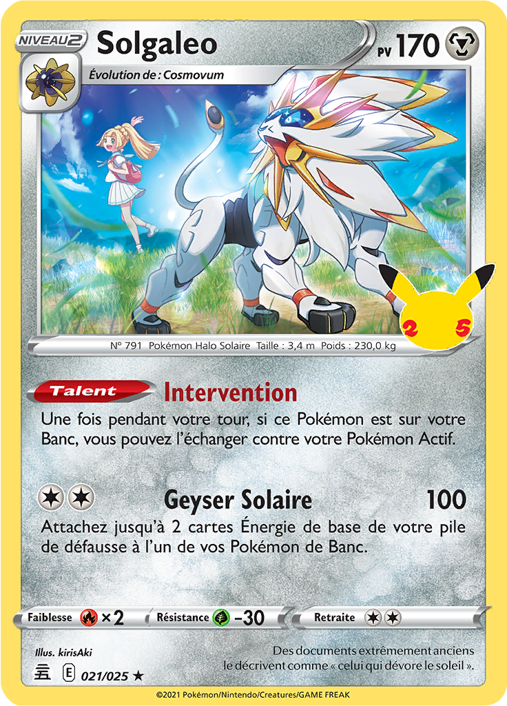 Solgaleo 21/50 — Celebrations (French Pokémon TCG card)