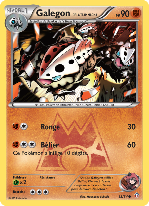 Galegon de la Team Magma 13 — Double Crisis (French Pokémon TCG card)