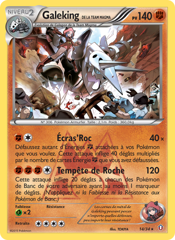 Galeking de la Team Magma 14 — Double Crisis (French Pokémon TCG card)