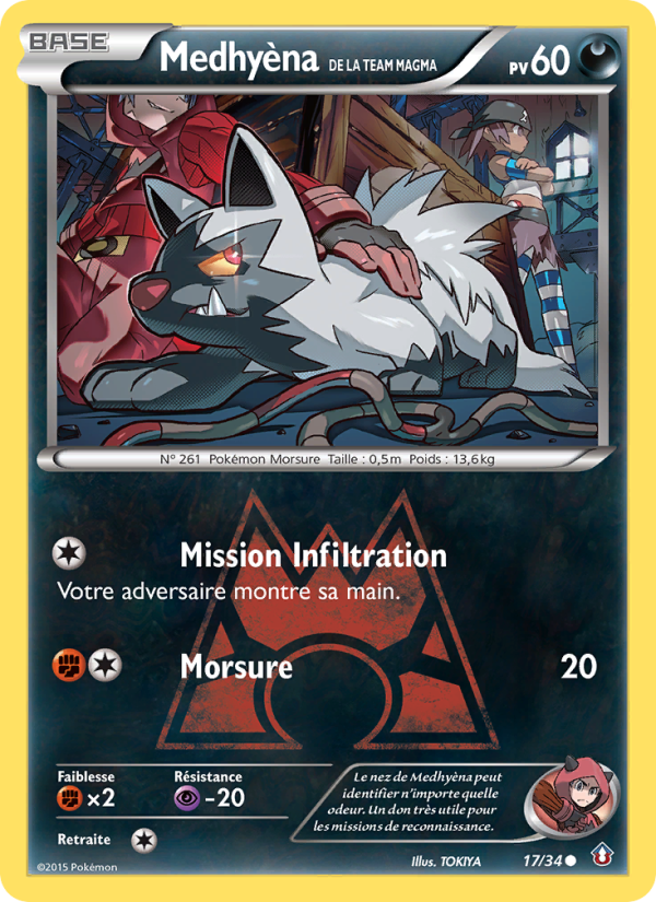 Medhyèna de la Team Magma 17 — Double Crisis (French Pokémon TCG card)