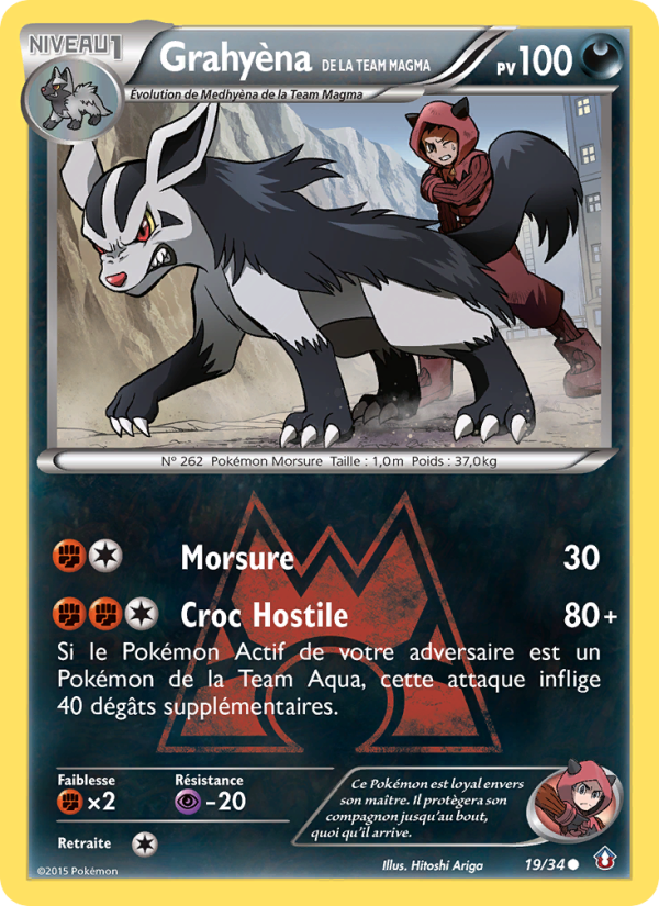 Grahyèna de la Team Magma 19 — Double Crisis (French Pokémon TCG card)