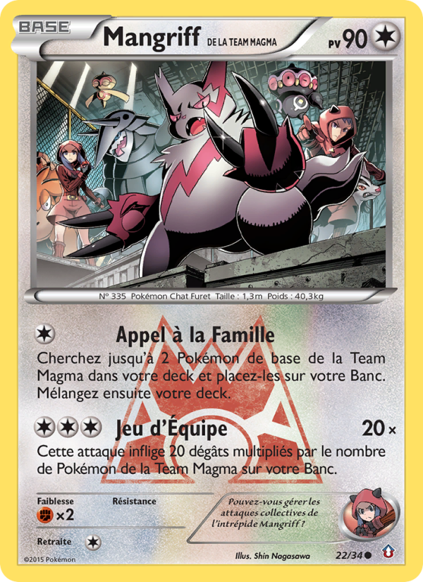 Mangriff de la Team Magma 22 — Double Crisis (French Pokémon TCG card)