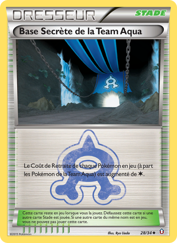 Base Secrète de la Team Aqua 28 — Double Crisis (French Pokémon TCG card)
