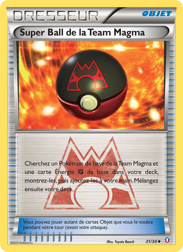 Super Ball de la Team Magma 31 — Double Crisis (French Pokémon TCG card)