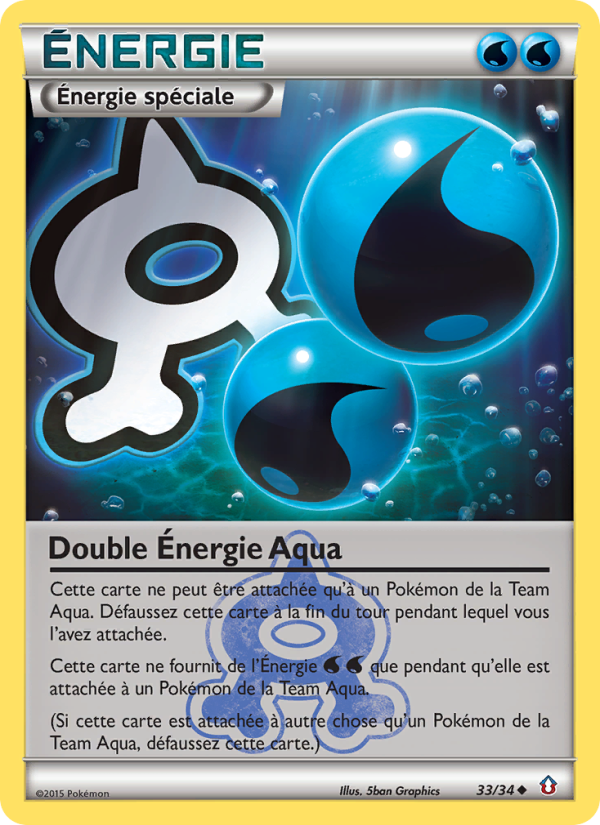 Double Énergie Aqua 33 — Double Crisis (French Pokémon TCG card)