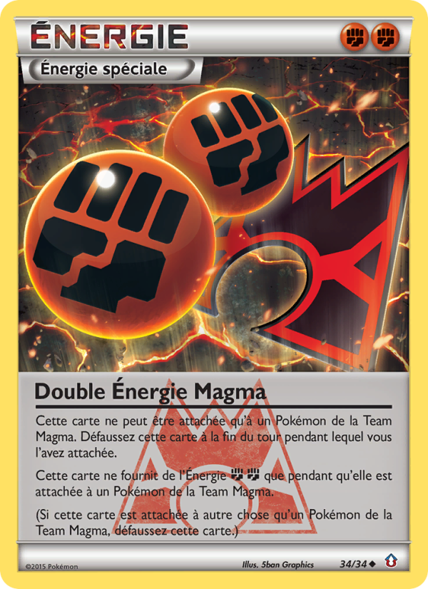 Double Énergie Magma 34 — Double Crisis (French Pokémon TCG card)