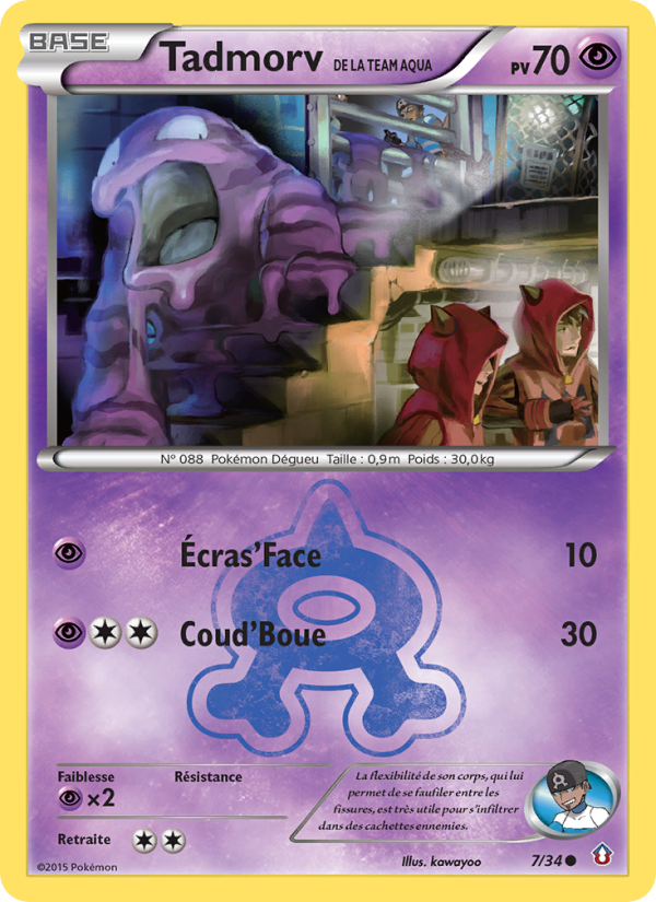 Tadmorv de la Team Aqua 7 — Double Crisis (French Pokémon TCG card)