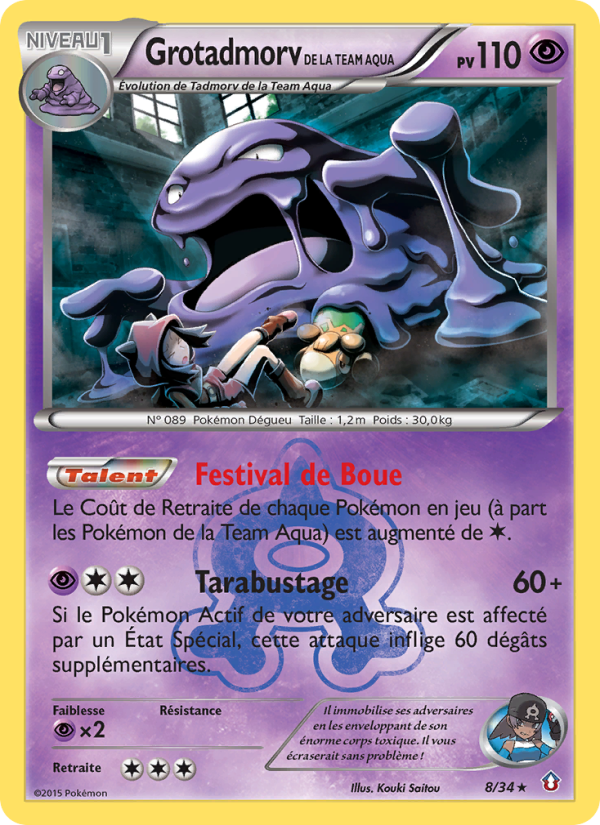 Grotadmorv de la Team Aqua 8 — Double Crisis (French Pokémon TCG card)