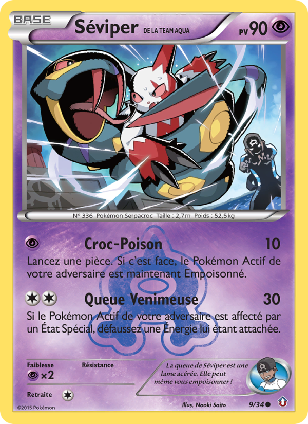 Séviper de la Team Aqua 9 — Double Crisis (French Pokémon TCG card)