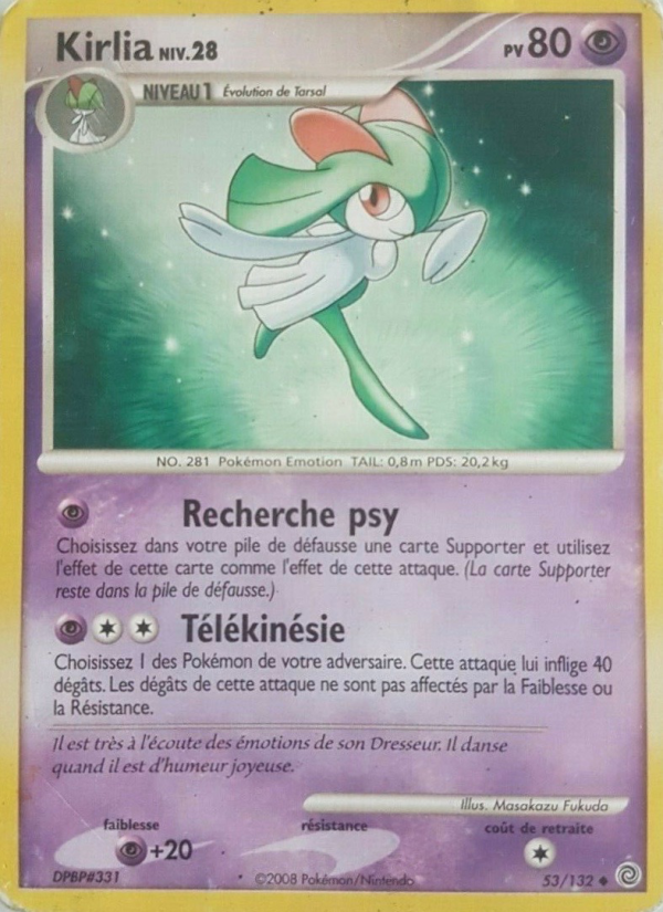 Kirlia 53 — Secret Wonders (French Pokémon TCG card)