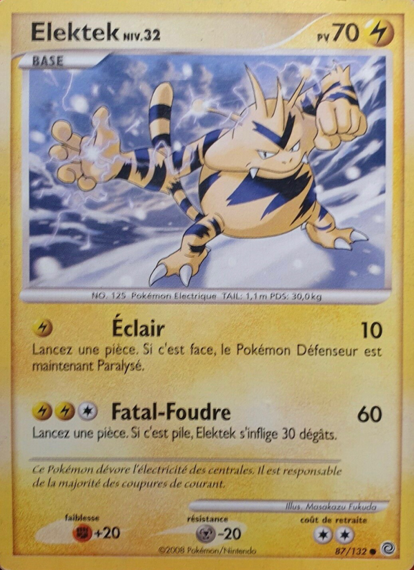 Elektek 87 — Secret Wonders (French Pokémon TCG card)